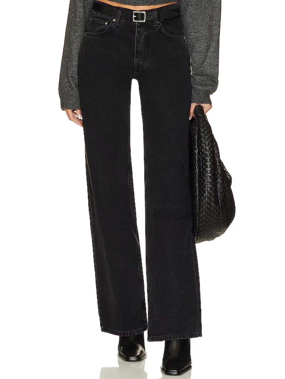 Anine Bing Hugh Jeans in Vintage Black Straight - Picture 7 of 11